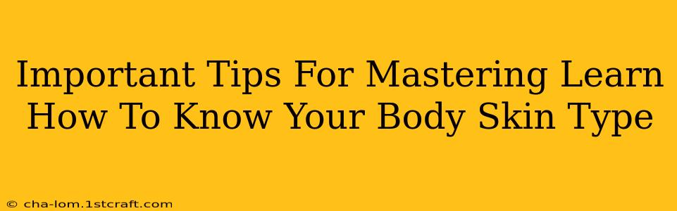 Important Tips For Mastering Learn How To Know Your Body Skin Type