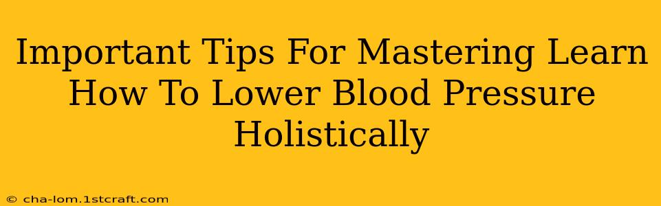 Important Tips For Mastering Learn How To Lower Blood Pressure Holistically