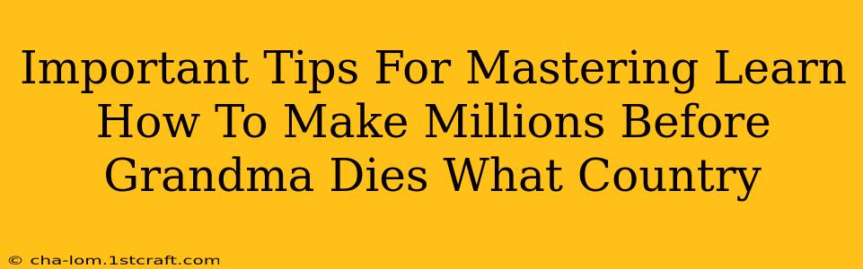 Important Tips For Mastering Learn How To Make Millions Before Grandma Dies What Country