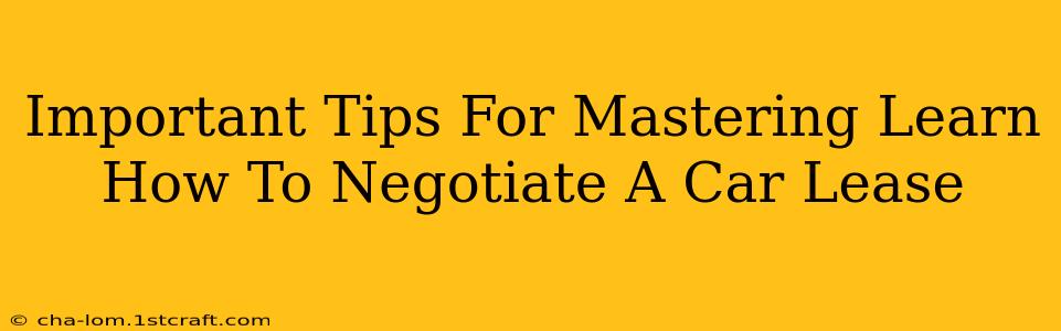 Important Tips For Mastering Learn How To Negotiate A Car Lease