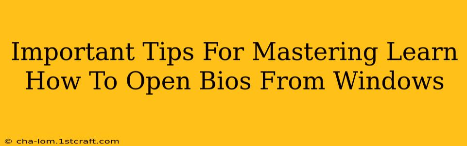 Important Tips For Mastering Learn How To Open Bios From Windows