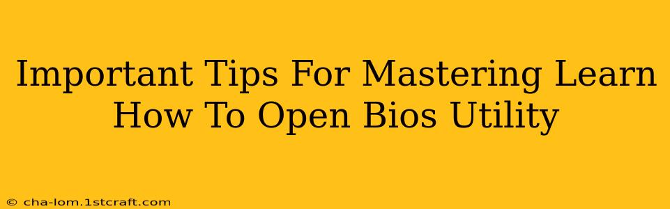 Important Tips For Mastering Learn How To Open Bios Utility