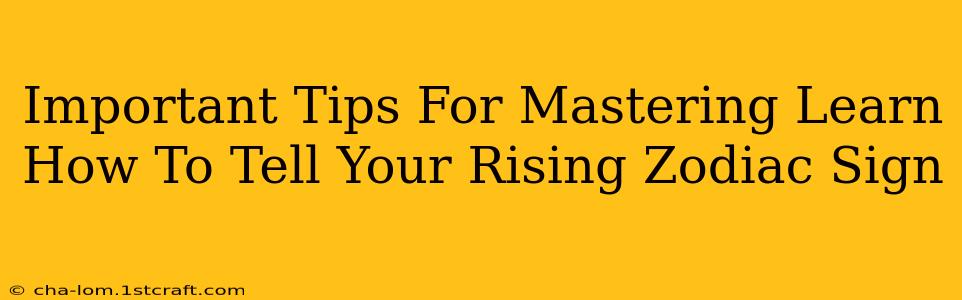 Important Tips For Mastering Learn How To Tell Your Rising Zodiac Sign