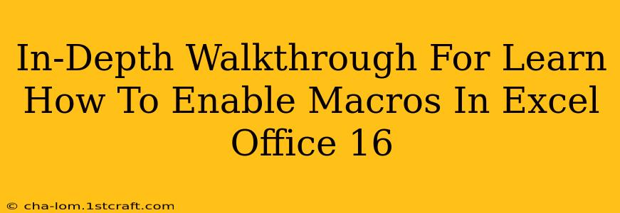 In-Depth Walkthrough For Learn How To Enable Macros In Excel Office 16