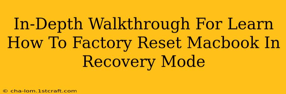 In-Depth Walkthrough For Learn How To Factory Reset Macbook In Recovery Mode