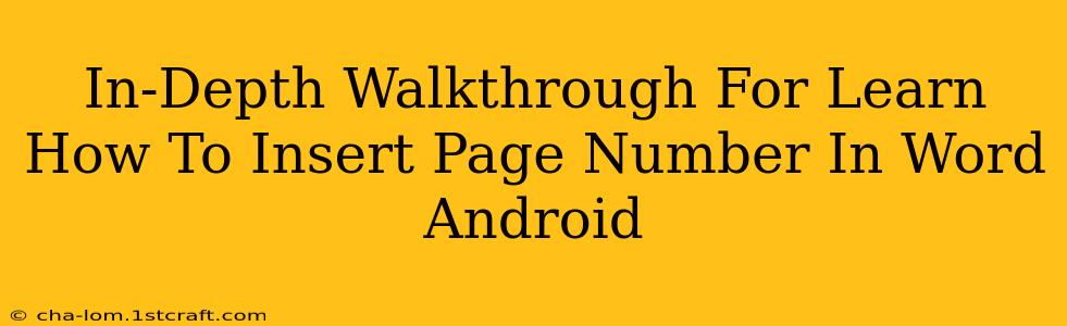 In-Depth Walkthrough For Learn How To Insert Page Number In Word Android