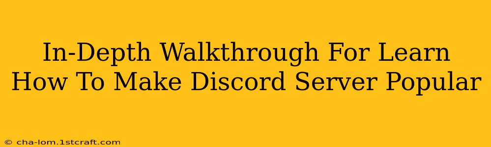 In-Depth Walkthrough For Learn How To Make Discord Server Popular