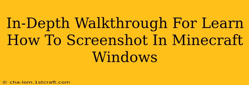 In-Depth Walkthrough For Learn How To Screenshot In Minecraft Windows