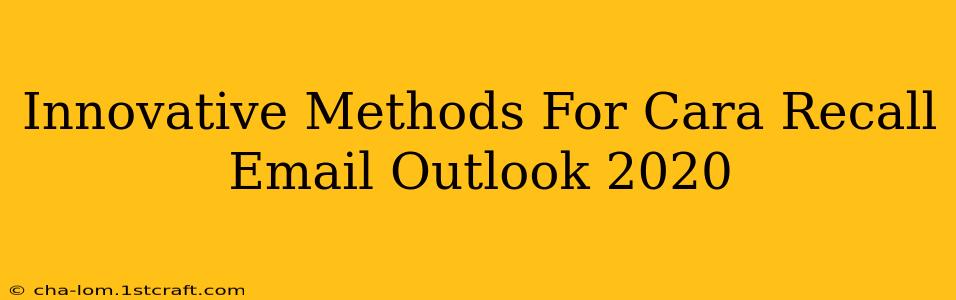 Innovative Methods For Cara Recall Email Outlook 2020