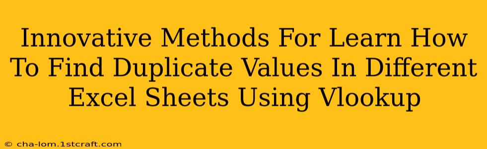 Innovative Methods For Learn How To Find Duplicate Values In Different Excel Sheets Using Vlookup