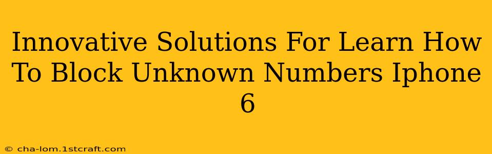 Innovative Solutions For Learn How To Block Unknown Numbers Iphone 6