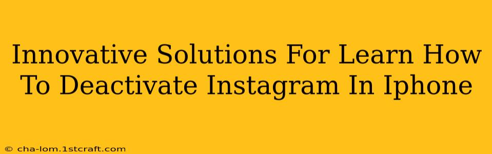 Innovative Solutions For Learn How To Deactivate Instagram In Iphone