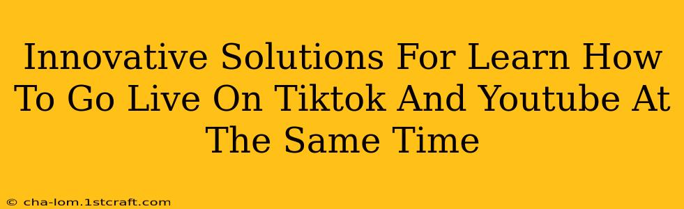 Innovative Solutions For Learn How To Go Live On Tiktok And Youtube At The Same Time