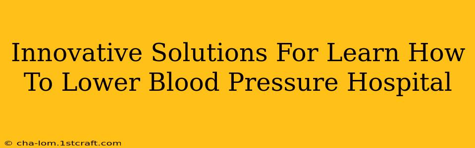 Innovative Solutions For Learn How To Lower Blood Pressure Hospital