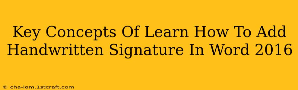 Key Concepts Of Learn How To Add Handwritten Signature In Word 2016