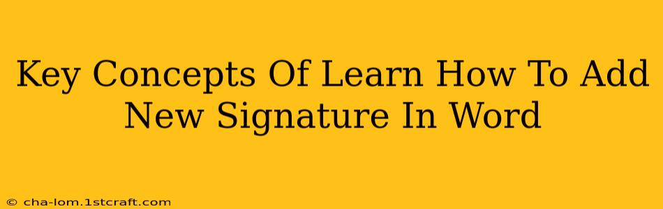 Key Concepts Of Learn How To Add New Signature In Word