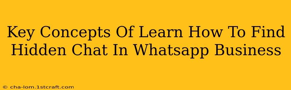 Key Concepts Of Learn How To Find Hidden Chat In Whatsapp Business