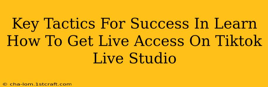 Key Tactics For Success In Learn How To Get Live Access On Tiktok Live Studio