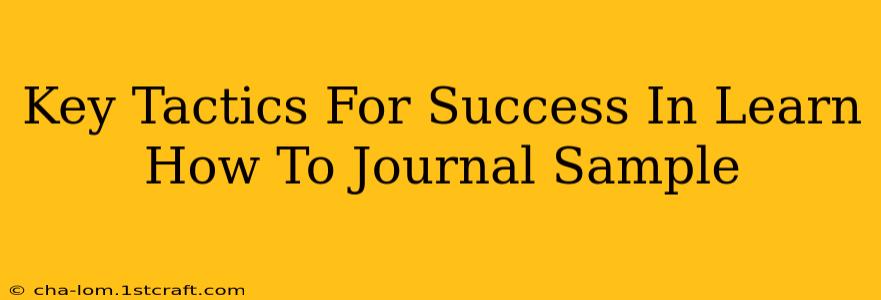 Key Tactics For Success In Learn How To Journal Sample