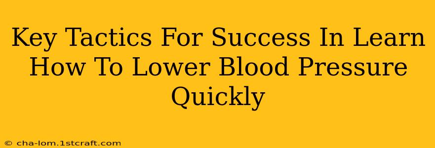 Key Tactics For Success In Learn How To Lower Blood Pressure Quickly