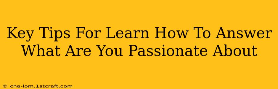 Key Tips For Learn How To Answer What Are You Passionate About