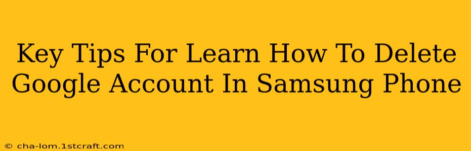 Key Tips For Learn How To Delete Google Account In Samsung Phone