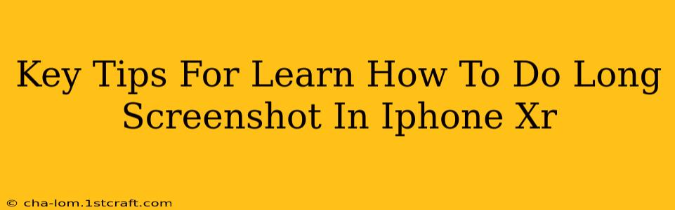 Key Tips For Learn How To Do Long Screenshot In Iphone Xr