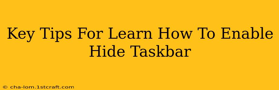 Key Tips For Learn How To Enable Hide Taskbar