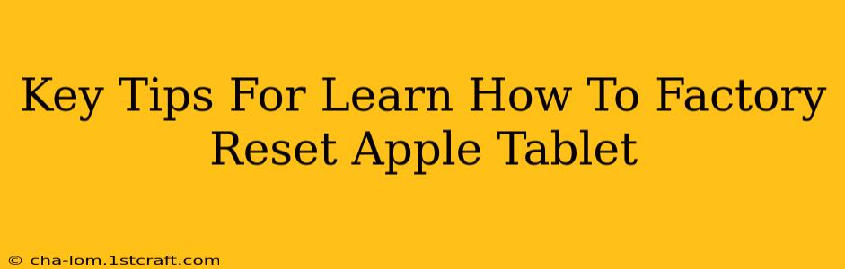 Key Tips For Learn How To Factory Reset Apple Tablet