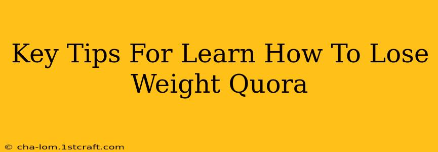 Key Tips For Learn How To Lose Weight Quora