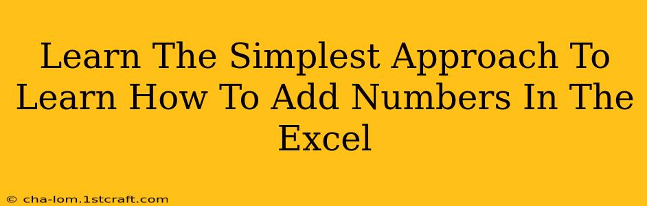 Learn The Simplest Approach To Learn How To Add Numbers In The Excel