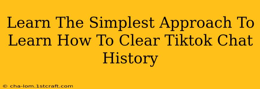 Learn The Simplest Approach To Learn How To Clear Tiktok Chat History