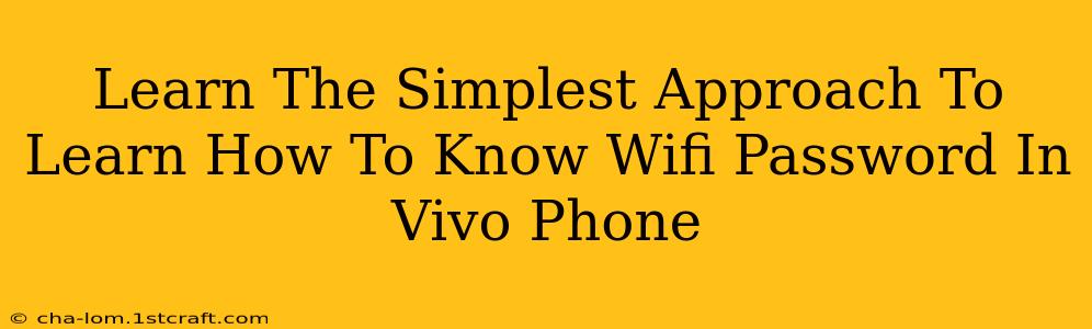 Learn The Simplest Approach To Learn How To Know Wifi Password In Vivo Phone