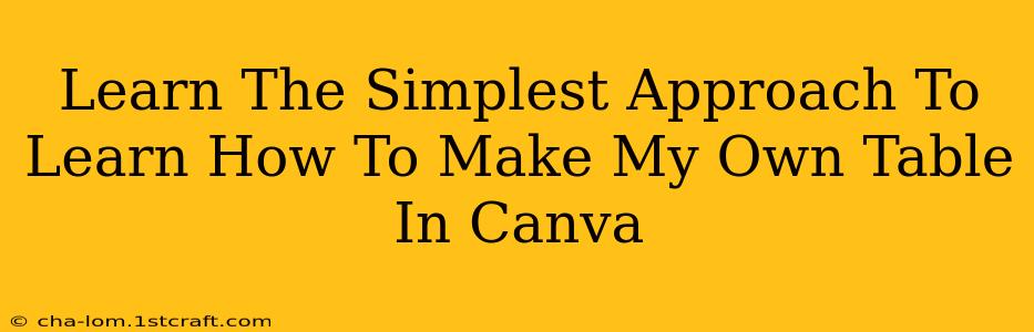 Learn The Simplest Approach To Learn How To Make My Own Table In Canva