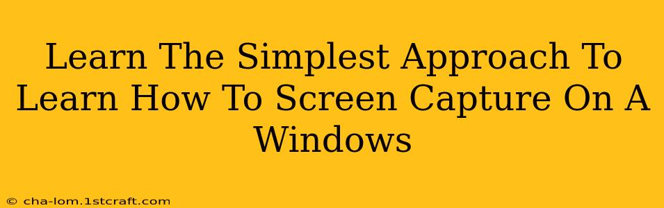 Learn The Simplest Approach To Learn How To Screen Capture On A Windows