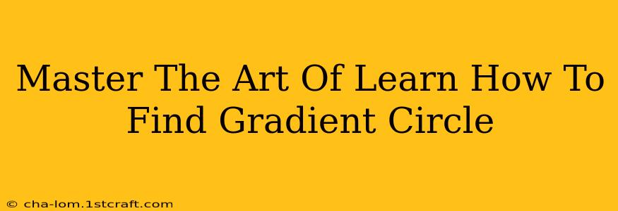 Master The Art Of Learn How To Find Gradient Circle