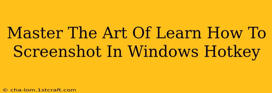 Master The Art Of Learn How To Screenshot In Windows Hotkey