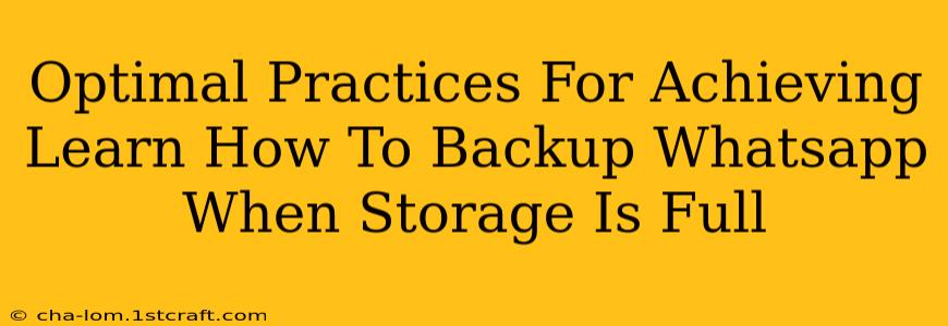 Optimal Practices For Achieving Learn How To Backup Whatsapp When Storage Is Full