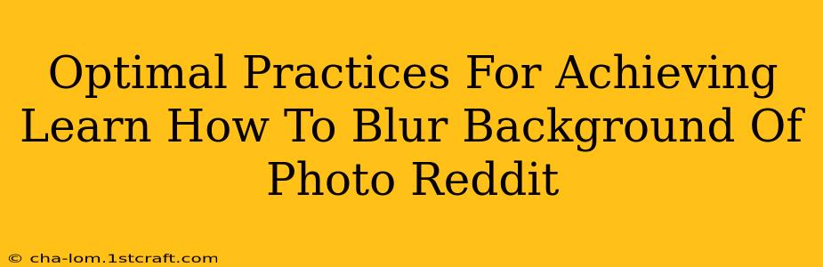 Optimal Practices For Achieving Learn How To Blur Background Of Photo Reddit