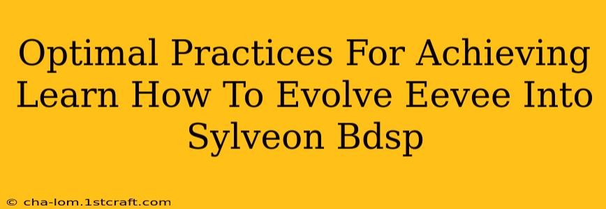 Optimal Practices For Achieving Learn How To Evolve Eevee Into Sylveon Bdsp