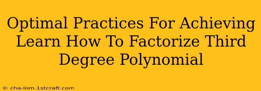 Optimal Practices For Achieving Learn How To Factorize Third Degree Polynomial