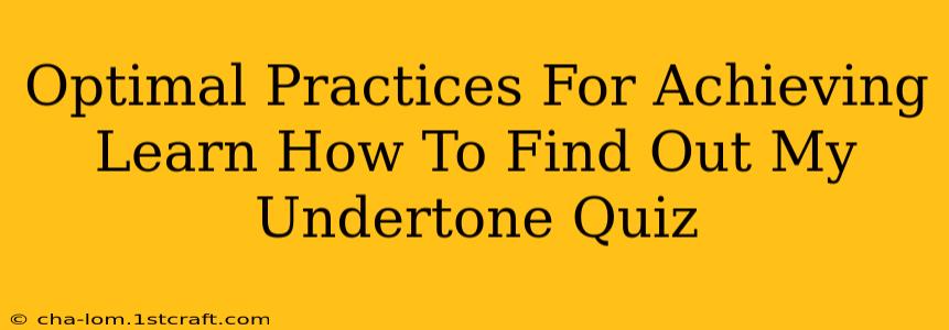 Optimal Practices For Achieving Learn How To Find Out My Undertone Quiz