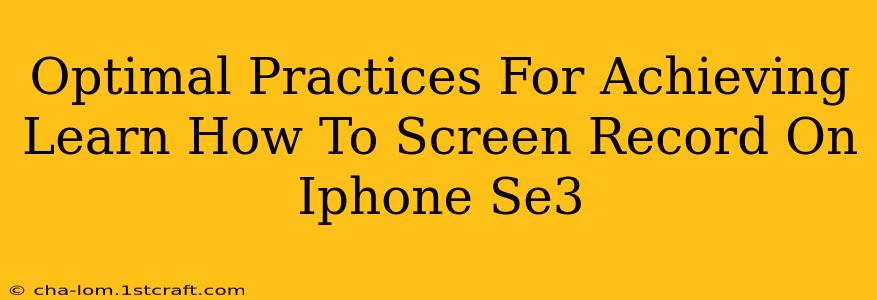 Optimal Practices For Achieving Learn How To Screen Record On Iphone Se3