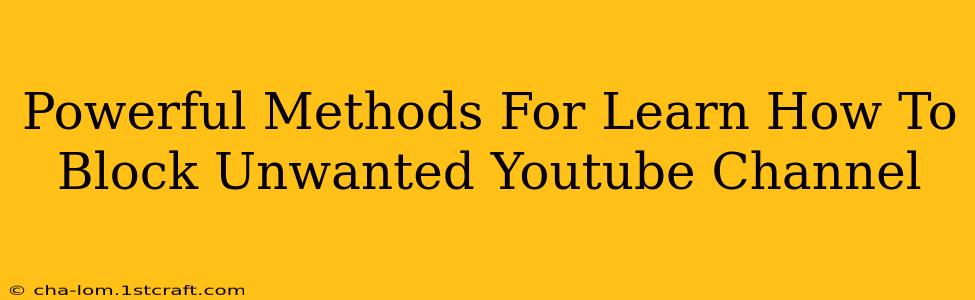 Powerful Methods For Learn How To Block Unwanted Youtube Channel