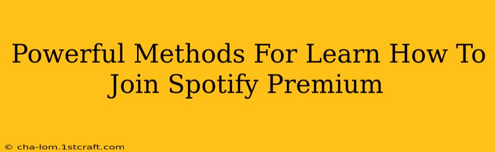 Powerful Methods For Learn How To Join Spotify Premium