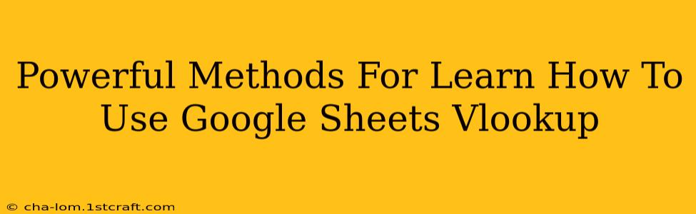 Powerful Methods For Learn How To Use Google Sheets Vlookup