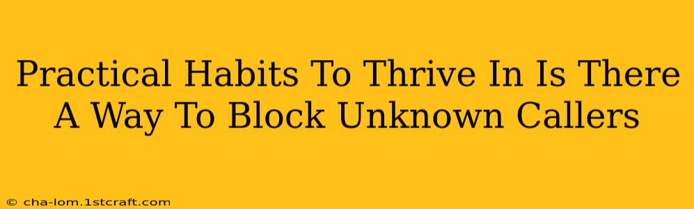 Practical Habits To Thrive In Is There A Way To Block Unknown Callers