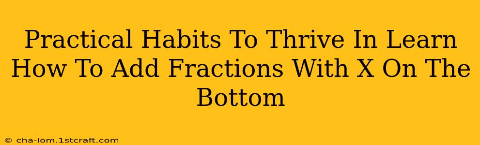 Practical Habits To Thrive In Learn How To Add Fractions With X On The Bottom