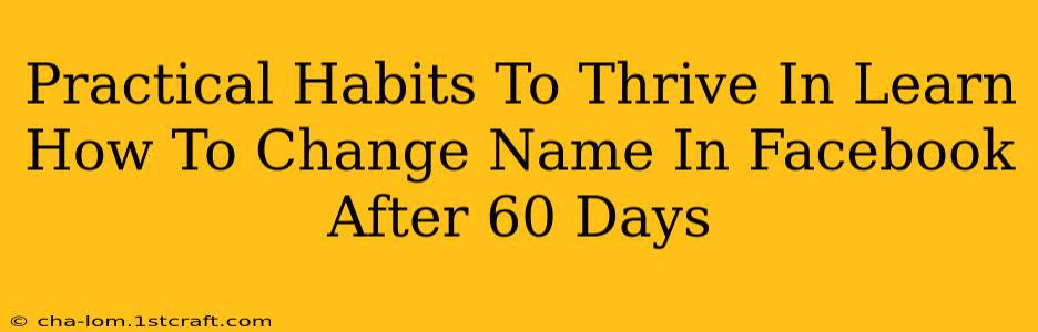 Practical Habits To Thrive In Learn How To Change Name In Facebook After 60 Days