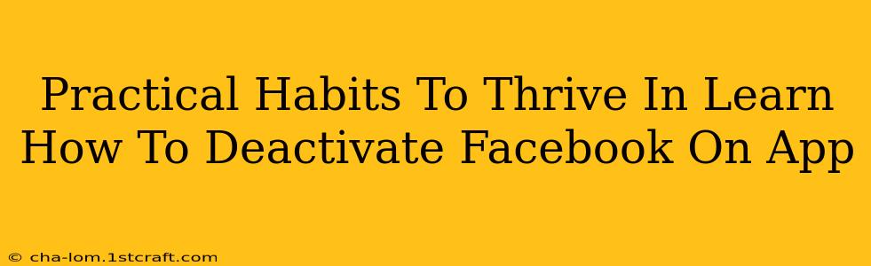 Practical Habits To Thrive In Learn How To Deactivate Facebook On App